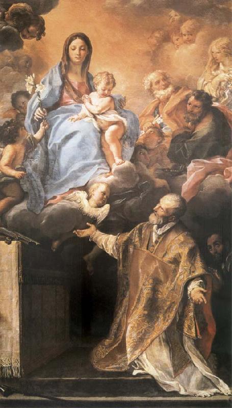 Maratta, Carlo The Madonna and its aparicion to San Felipe Neri oil painting image
